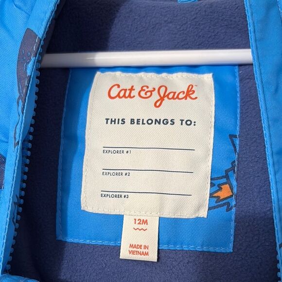 NWT Cat & Jack Vibrant Blue Infant Snowsuit with a Rocket Print - Picture 2 of 12